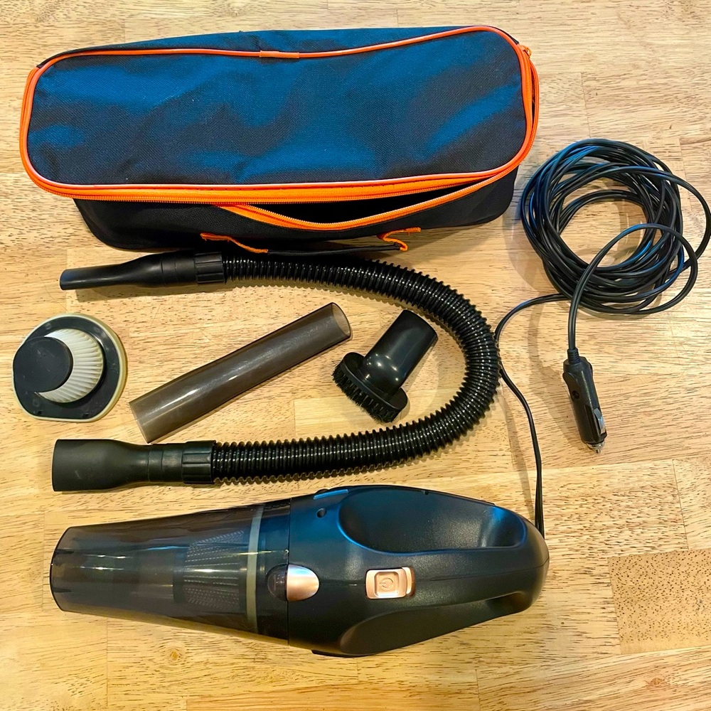 Compact corded vacuum cleaner for car storage bag & accessories included